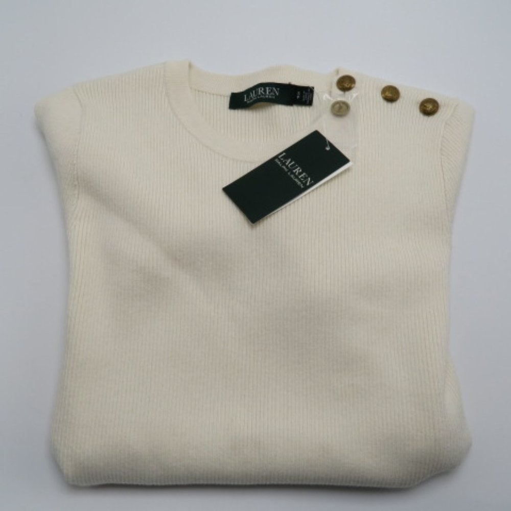 LAUREN Ralph Lauren Button Shoulder Detail Sweater - Picture 4 of 6